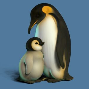 Pingüino Padre e Hijo 80 cm